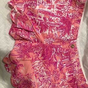 Lilly Pulitzer Pink and Orange Floral Women's Shorts